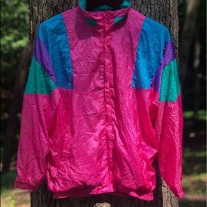 Vintage 90’s Multicolor Pink Windbreaker Medium